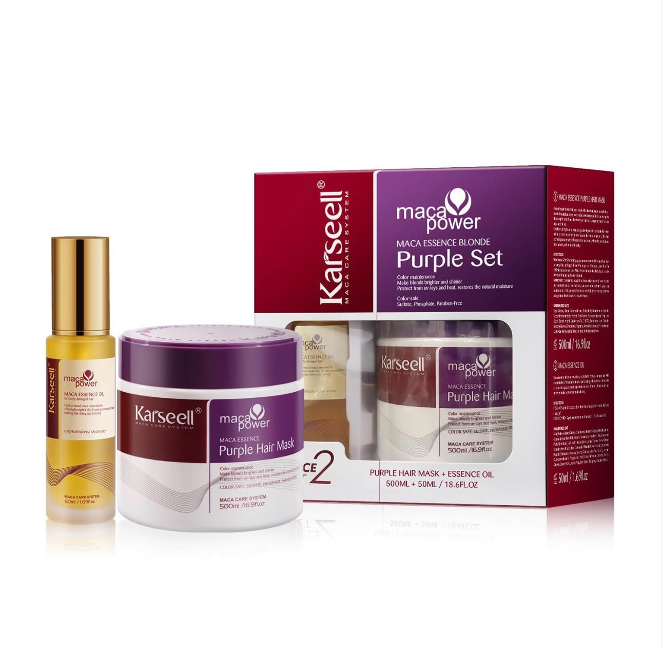 Karseell Maca Power Purple Hair Mask & Oil Set