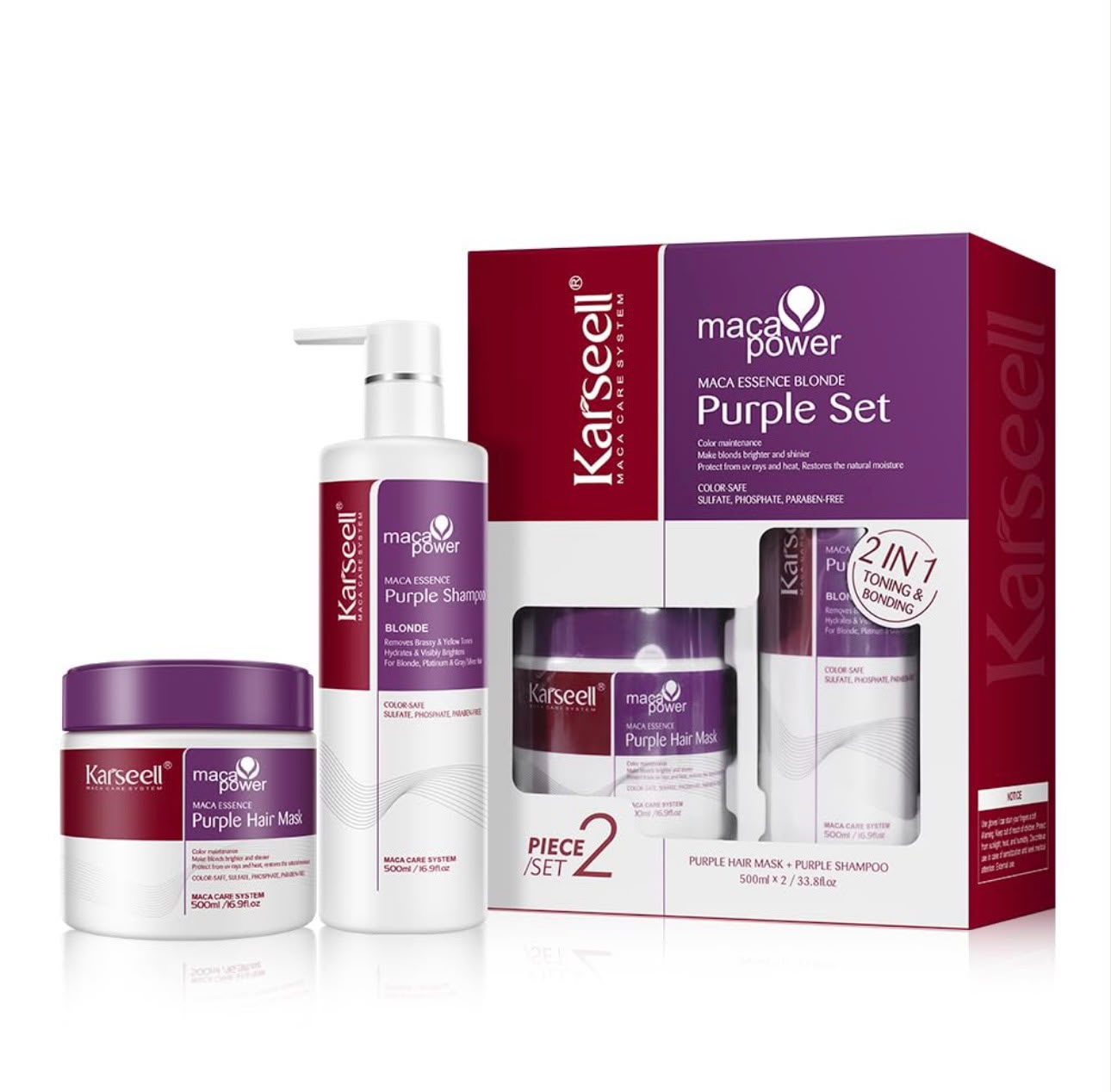 Karseell Maca Power Purple Hair Mask & Shampoo Set