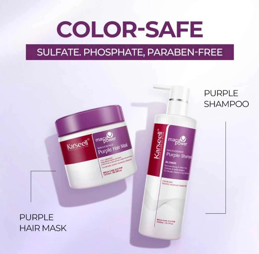 Karseell Maca Power Purple Hair Mask & Shampoo Set