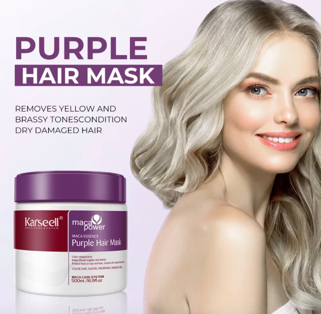 Karseell Maca Power Purple Hair Mask & Shampoo Set