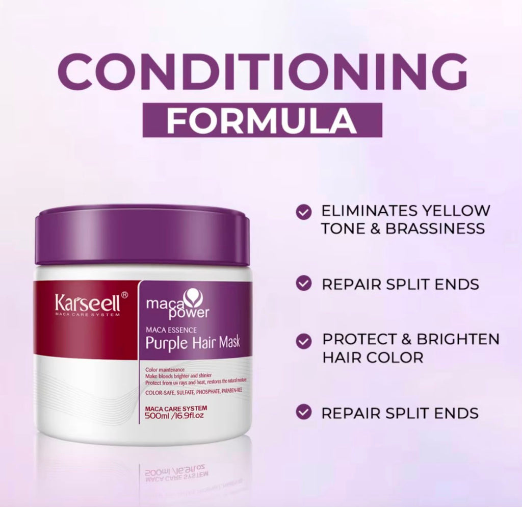 Karseell Maca Power Purple Hair Mask & Shampoo Set
