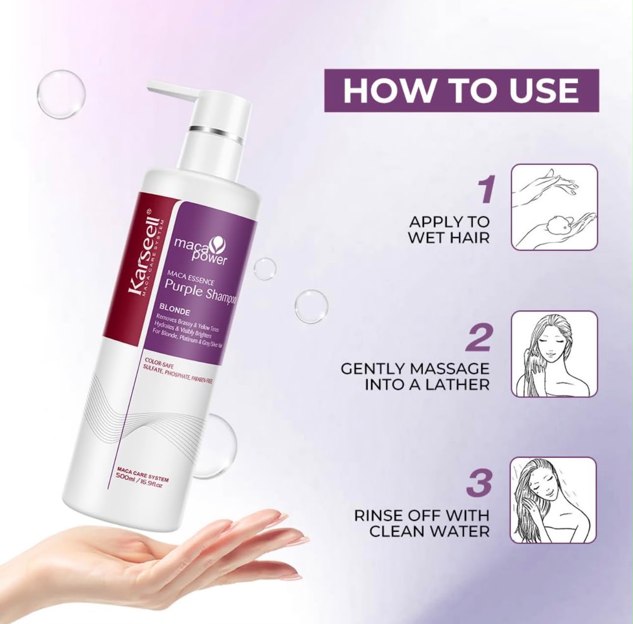 Karseell Maca Power Purple Shampoo 500ml